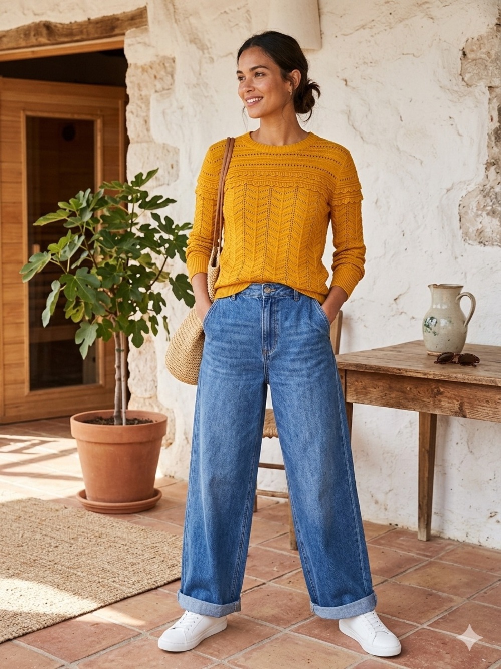 J. Crew Mustard Crewneck Knit Sweater